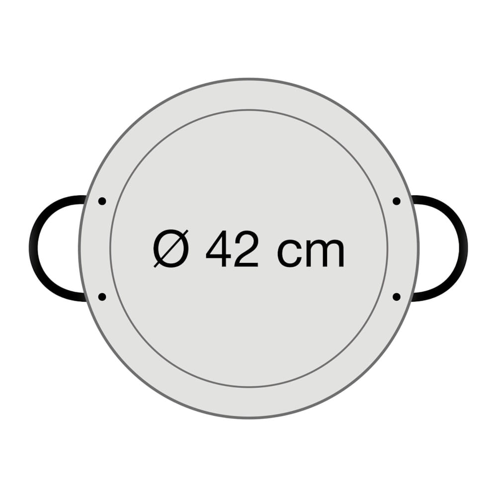 Paella Pfanne Stahl poliert Ø 42 cm