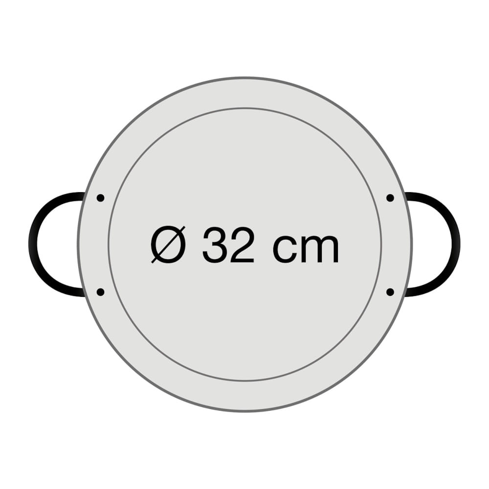 Paella Pfanne Stahl poliert Ø 32 cm