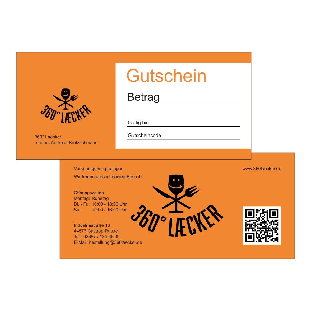 Hochwertiger Geschenk-Gutschein mit individueller Werteingabe