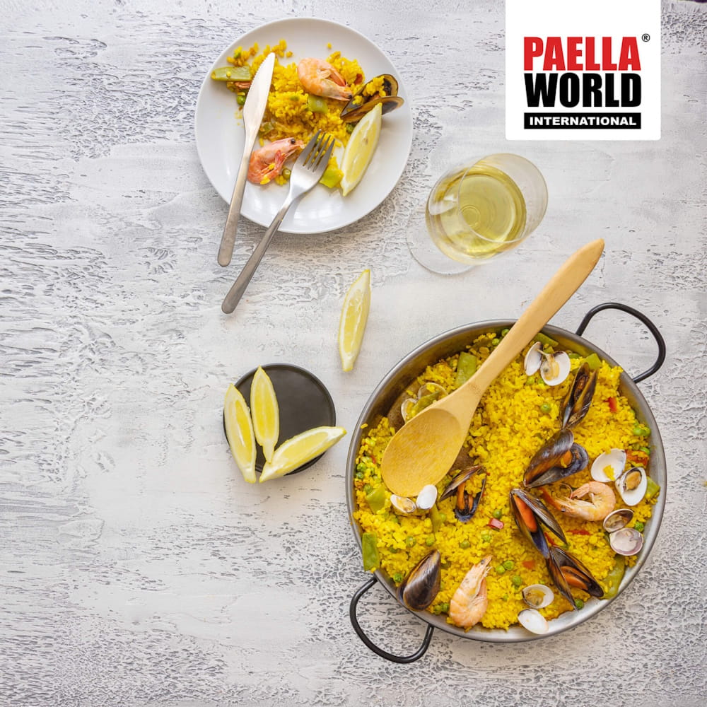 Paella Pfanne Stahl poliert Ø 22 cm