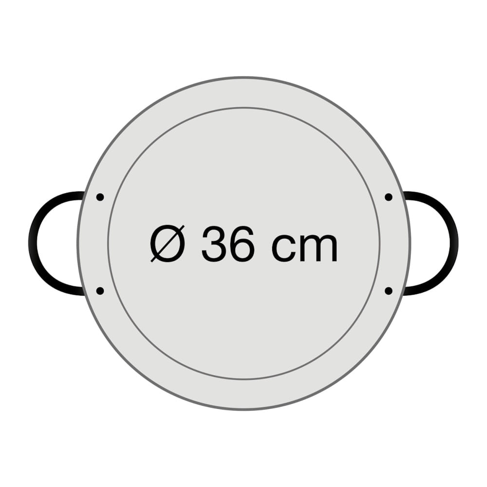 Paella Pfanne Stahl poliert Ø 36 cm