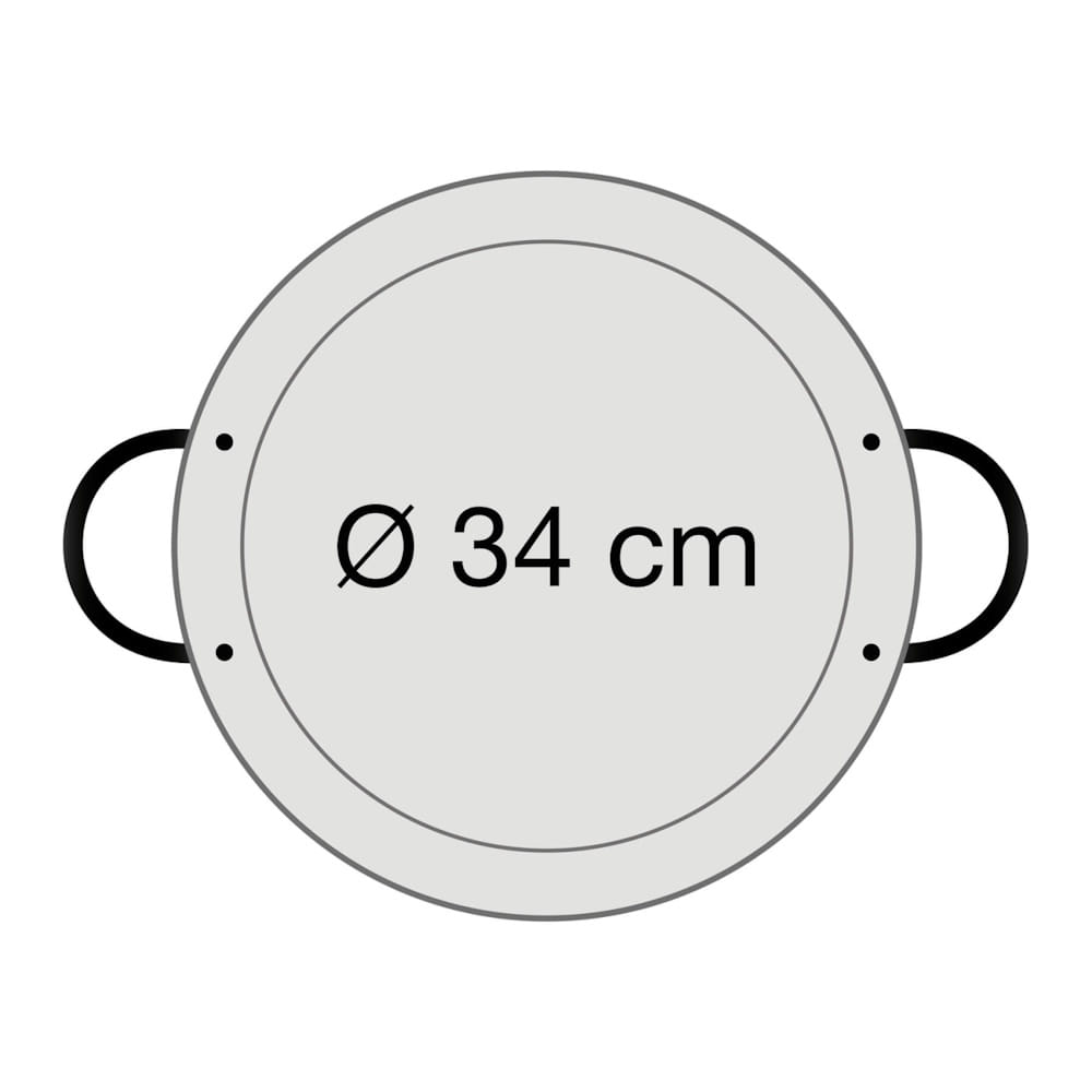 Paella Pfanne Stahl poliert Ø 34 cm